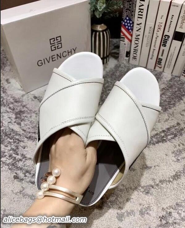 Shop Cheap Givenchy Crossover Logo Flat Sandals G93706 White 2019