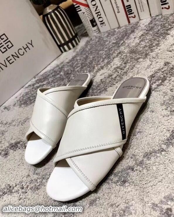 Shop Cheap Givenchy Crossover Logo Flat Sandals G93706 White 2019