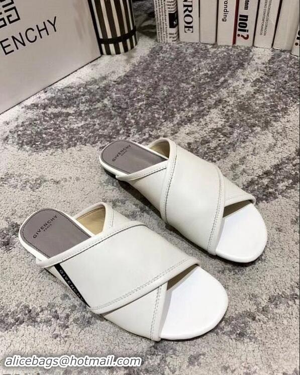 Shop Cheap Givenchy Crossover Logo Flat Sandals G93706 White 2019