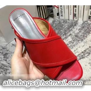 Hot Sell Givenchy Crossover Logo Flat Sandals G93706 Red 2019