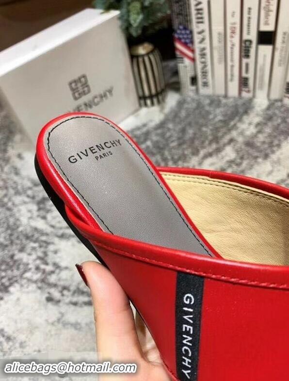 Hot Sell Givenchy Crossover Logo Flat Sandals G93706 Red 2019