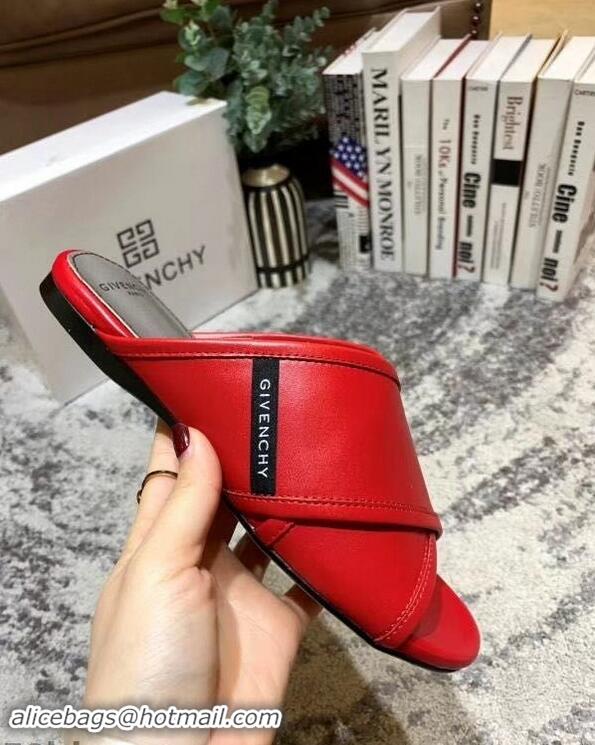 Hot Sell Givenchy Crossover Logo Flat Sandals G93706 Red 2019