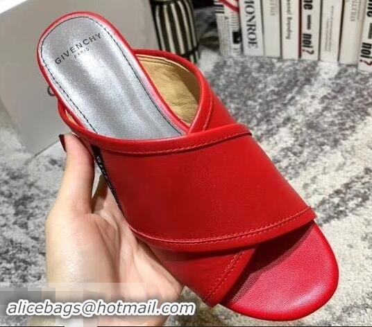 Hot Sell Givenchy Crossover Logo Flat Sandals G93706 Red 2019