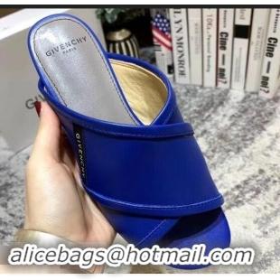 Imitation Givenchy Crossover Logo Flat Sandals G93706 Blue 2019