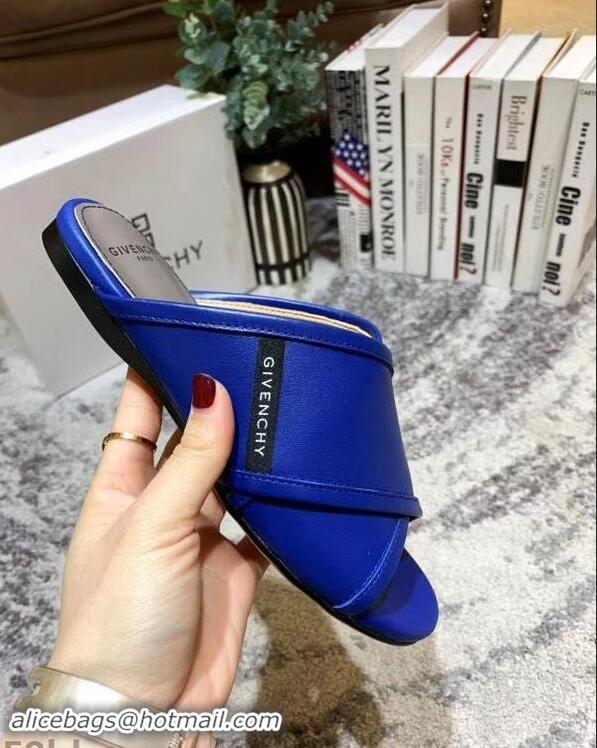 Imitation Givenchy Crossover Logo Flat Sandals G93706 Blue 2019