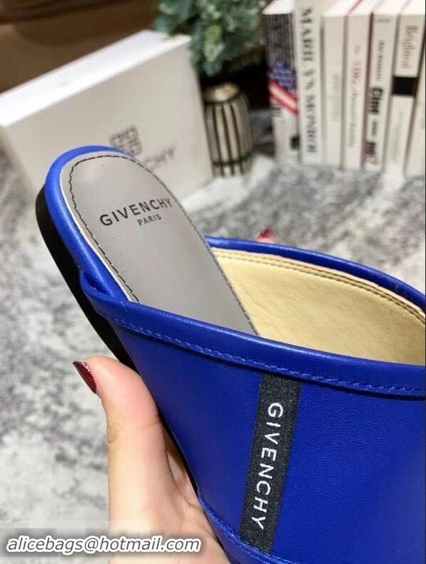 Imitation Givenchy Crossover Logo Flat Sandals G93706 Blue 2019