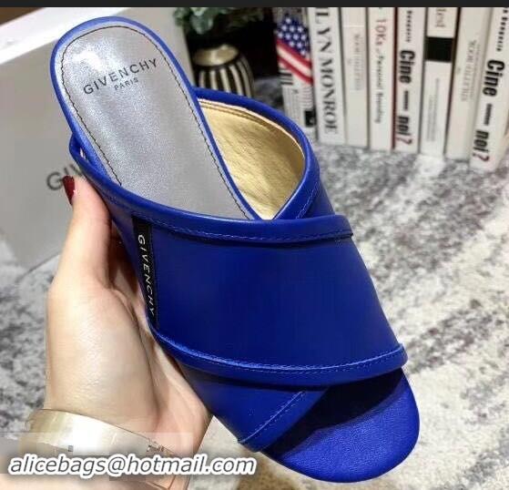 Imitation Givenchy Crossover Logo Flat Sandals G93706 Blue 2019