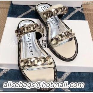 Imitation Givenchy Double-Chain Jelly Flat Sandals G93803 White 2019