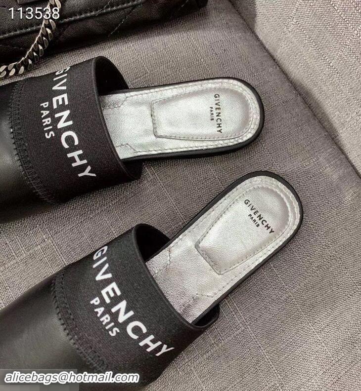 Hot Sell Givenchy Paris Leather Flat Mules G94216 Black