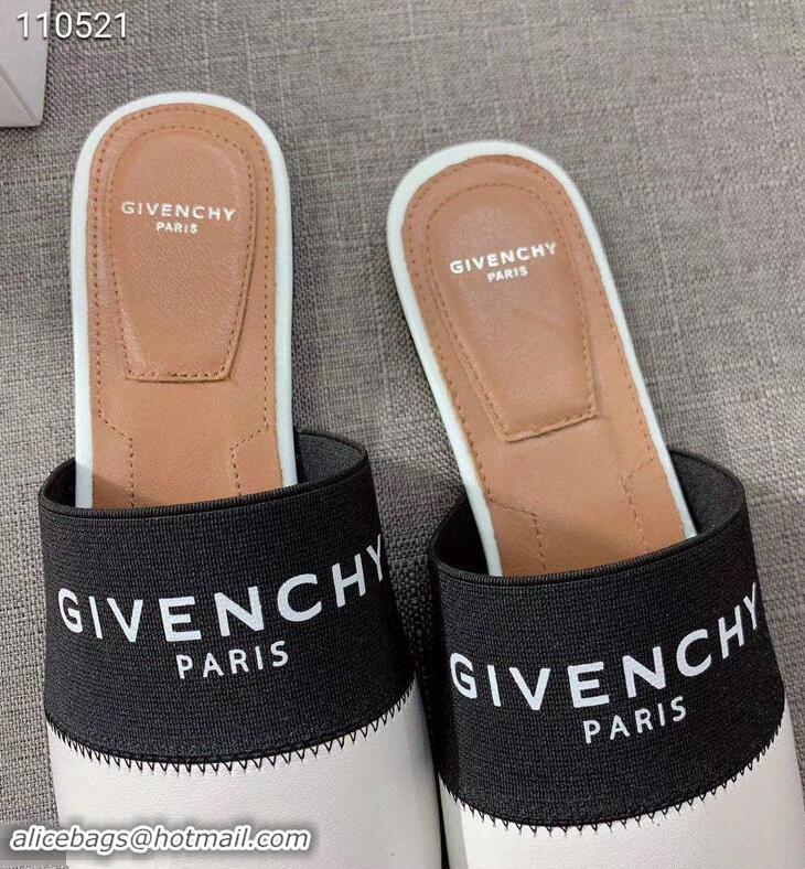 Market Sells Givenchy Paris Leather Flat Mules G94216 White