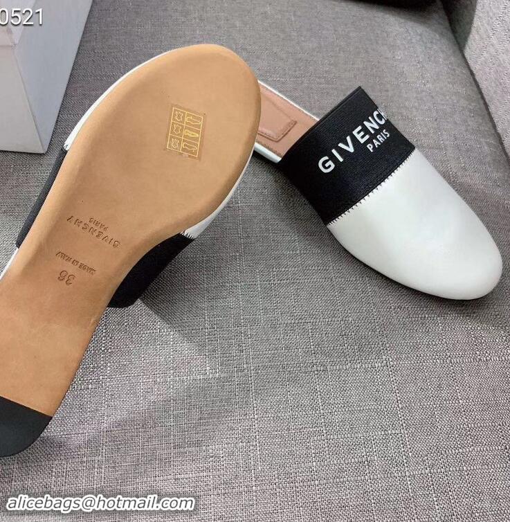 Market Sells Givenchy Paris Leather Flat Mules G94216 White