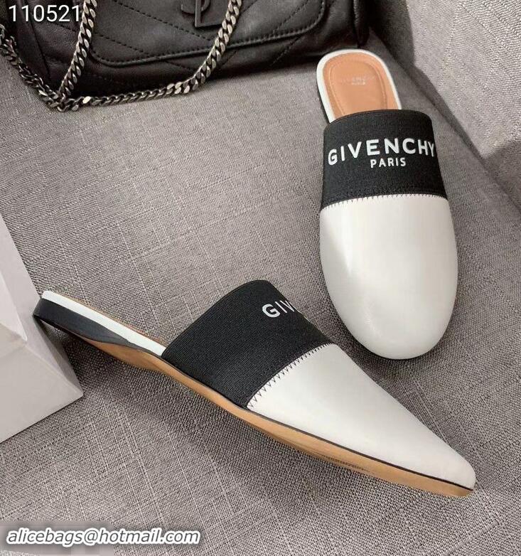 Market Sells Givenchy Paris Leather Flat Mules G94216 White