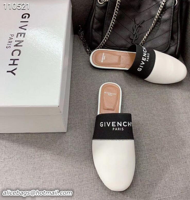 Market Sells Givenchy Paris Leather Flat Mules G94216 White