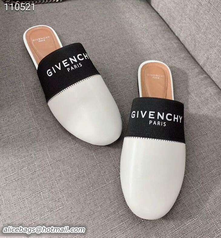 Market Sells Givenchy Paris Leather Flat Mules G94216 White