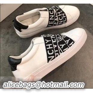 Modern Cheap Givenchy 4G Webbing Sneakers in Leather G94305 White/Black 2019