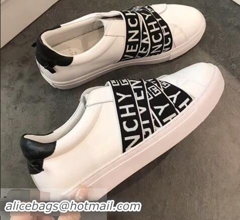 Modern Cheap Givenchy 4G Webbing Sneakers in Leather G94305 White/Black 2019