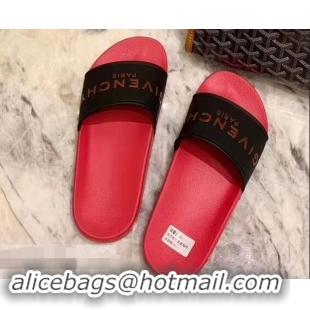 Grade Quality Givenchy Paris Logo Slides Sandals G95002 Rubber Black/Red