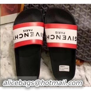 Cheapest Givenchy Paris Logo Slides Sandals G95002 Rubber White/Red