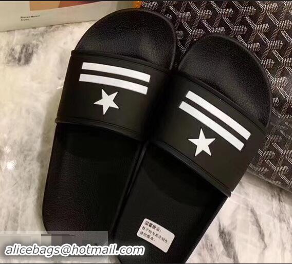 Discount Givenchy Paris Logo Slides Sandals G95002 Rubber Star and Stripe