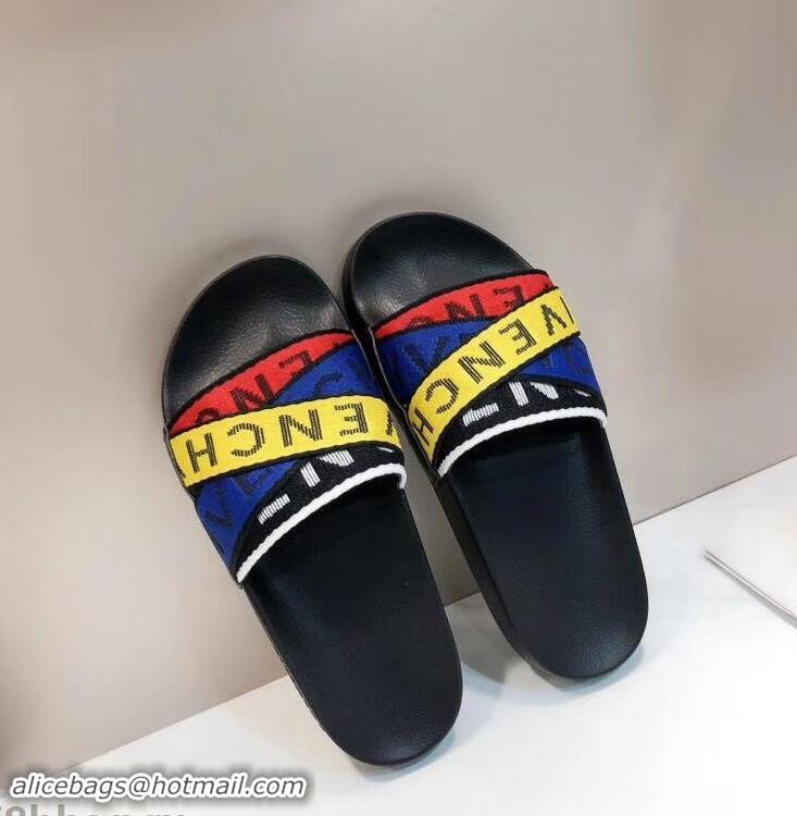 Hot Sell Givenchy 4G Webbing Logo Slides Sandals G95009 Rubber Multicolor 2019