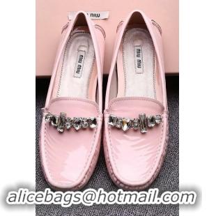 Grade Quality Miu Miu Casual Shoes Patent Leather MM334 Pink