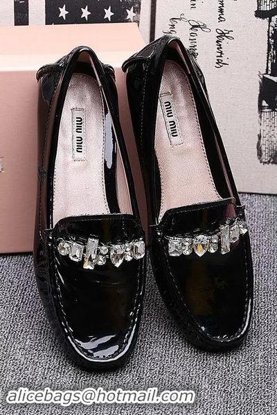 Best Grade Miu Miu Casual Shoes Patent Leather MM334 Black