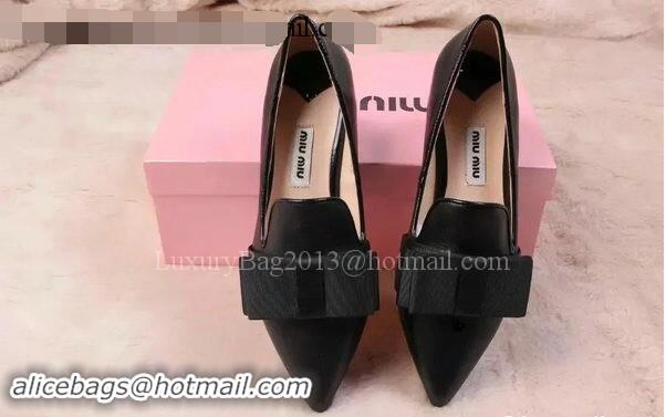 Recommended Discount Miu Miu Leather Flat MM442 Black