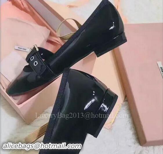 Fashion Show Collections Miu Miu Leather Ballerina MM543 Black