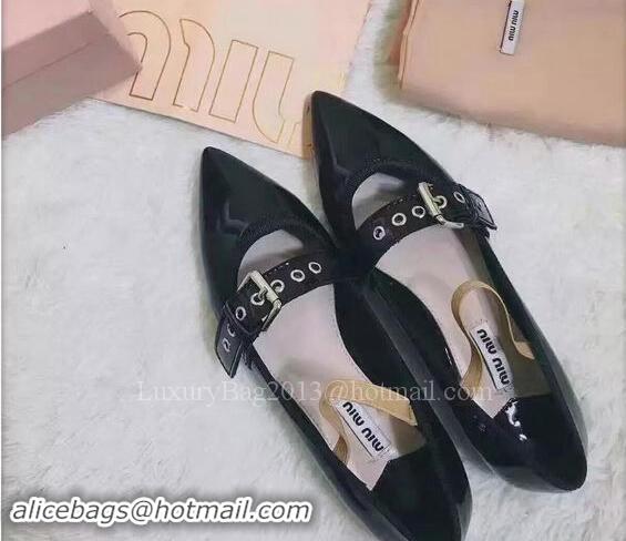 Fashion Show Collections Miu Miu Leather Ballerina MM543 Black