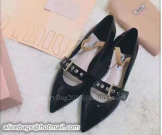 Fashion Show Collections Miu Miu Leather Ballerina MM543 Black