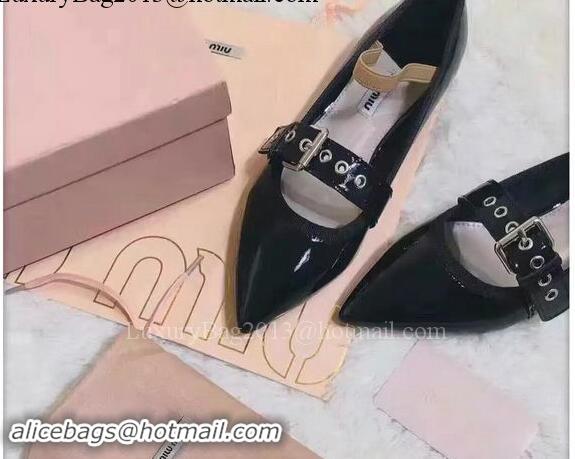 Fashion Show Collections Miu Miu Leather Ballerina MM543 Black