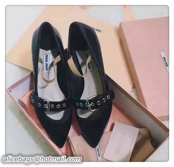 Fashion Show Collections Miu Miu Leather Ballerina MM543 Black