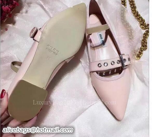 Stylish Cheap Miu Miu Leather Ballerina MM544 Apricot