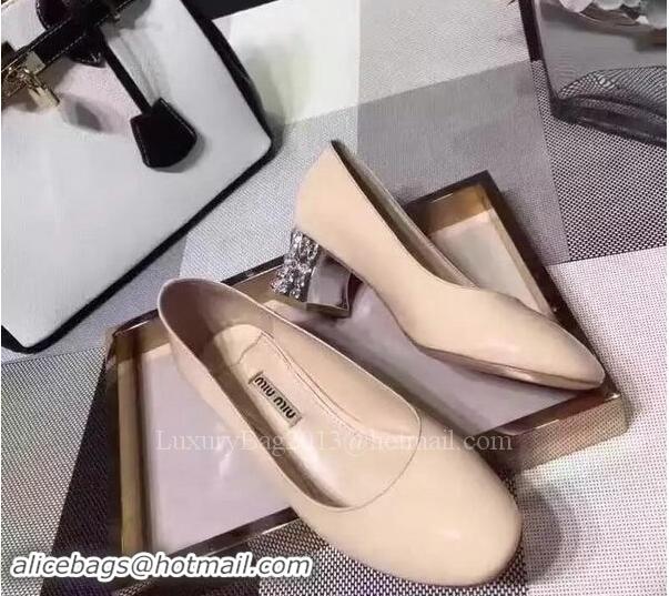 Cheap Ladies Miu Miu Leather 50mm Pump MM548 Apricot