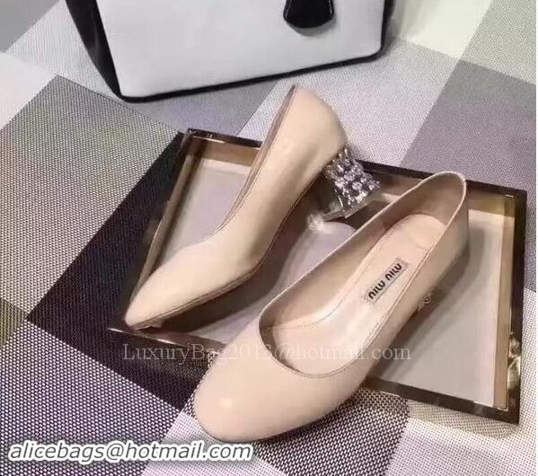 Cheap Ladies Miu Miu Leather 50mm Pump MM548 Apricot