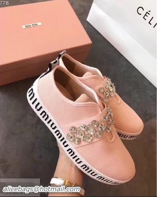 Bulk Discount Miu Miu Slip-on Sneakers Crystals MM8010 Pink