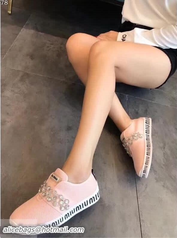 Bulk Discount Miu Miu Slip-on Sneakers Crystals MM8010 Pink