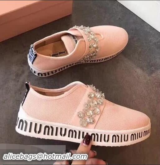 Bulk Discount Miu Miu Slip-on Sneakers Crystals MM8010 Pink