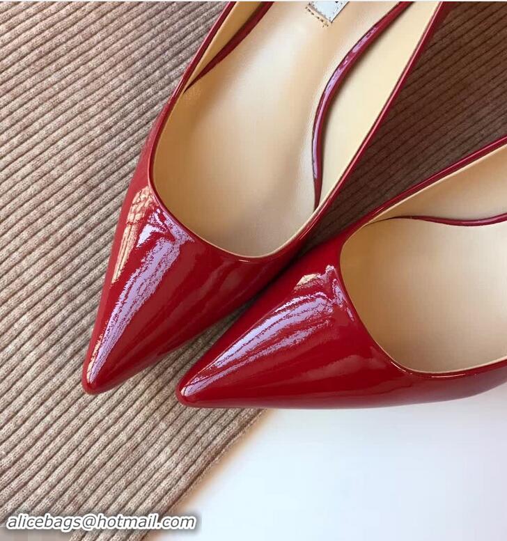 Spot Faux Miu Miu Patent Leather Pumps 50mm Heel MM8835 Red