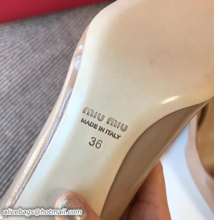 Buy Faux Miu Miu Patent Leather Pumps 50mm Heel MM8835 Nude