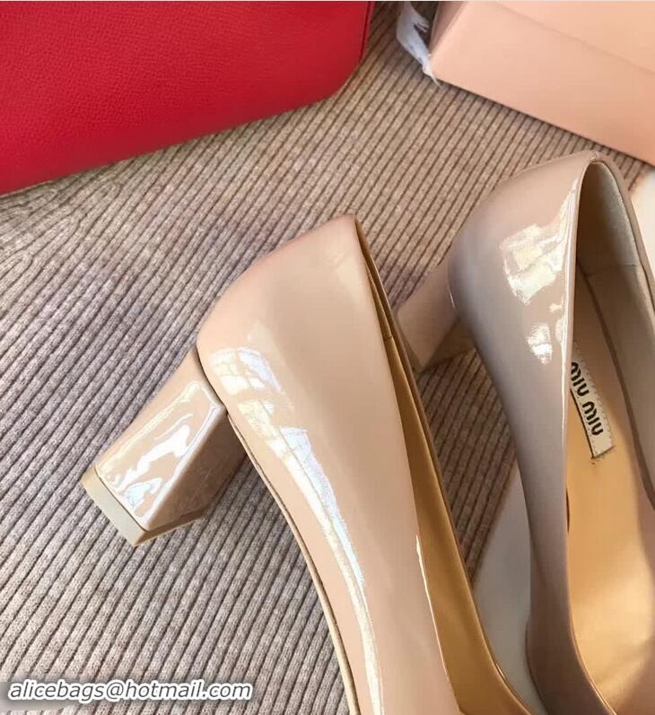 Buy Faux Miu Miu Patent Leather Pumps 50mm Heel MM8835 Nude