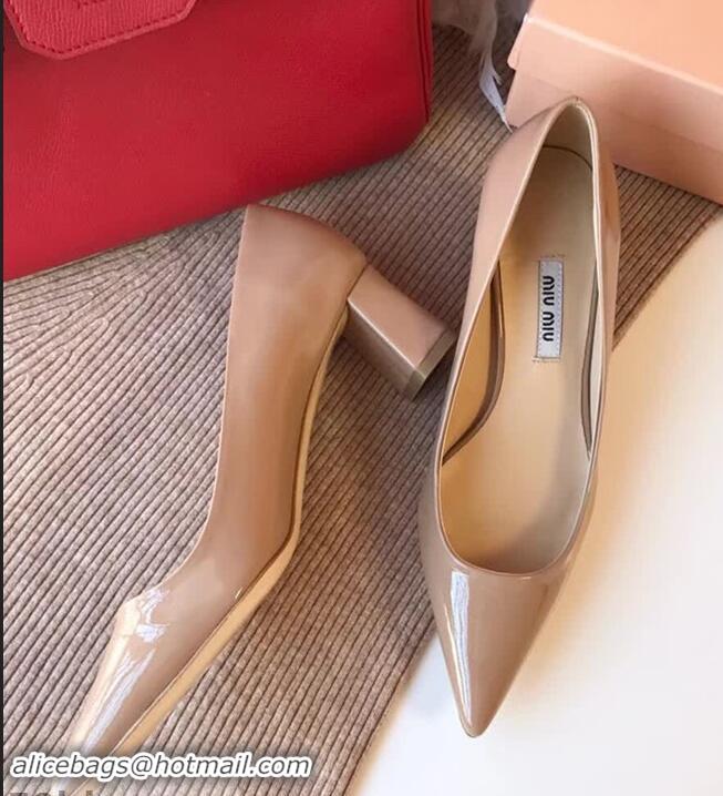 Buy Faux Miu Miu Patent Leather Pumps 50mm Heel MM8835 Nude