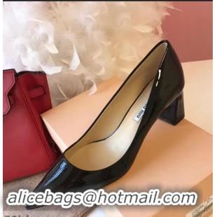 Discount Miu Miu Patent Leather Pumps 50mm Heel MM8835 Black