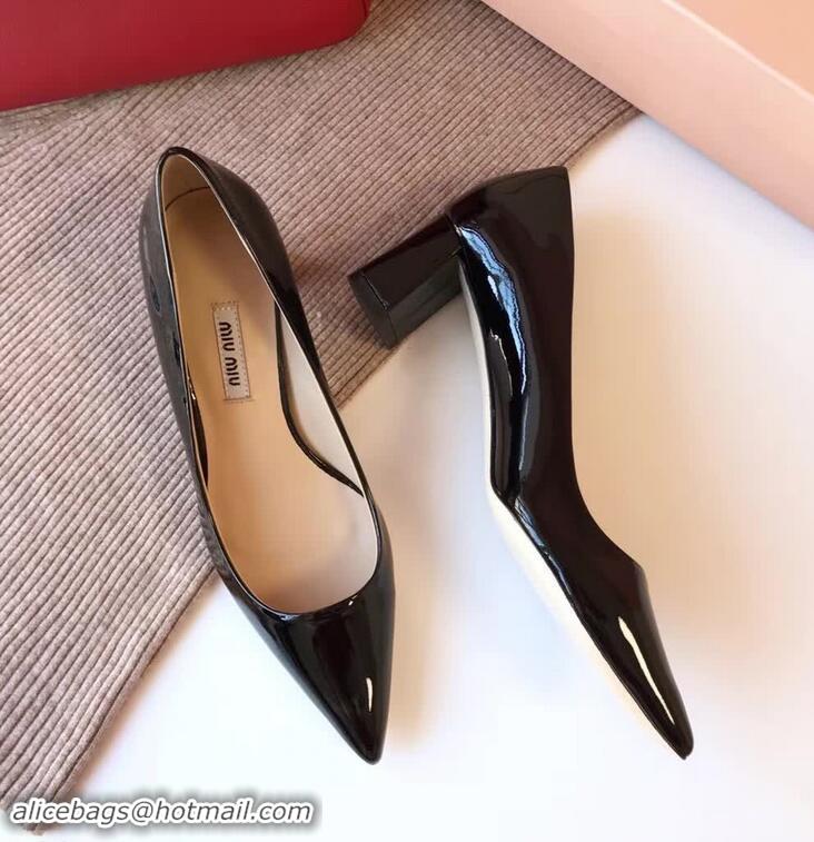 Discount Miu Miu Patent Leather Pumps 50mm Heel MM8835 Black