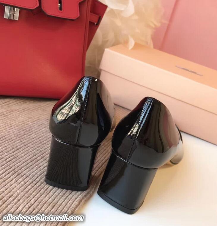 Discount Miu Miu Patent Leather Pumps 50mm Heel MM8835 Black