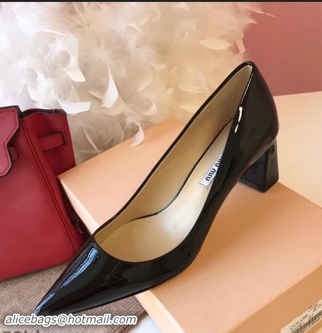 Discount Miu Miu Patent Leather Pumps 50mm Heel MM8835 Black