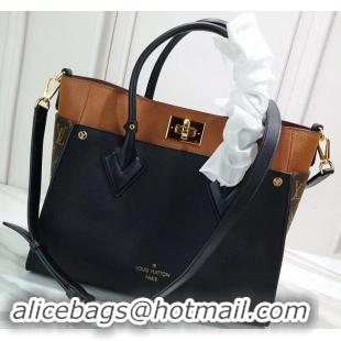 Grade Louis Vuitton Twist Calfskin and Monogram Canvas On My Side Tote Bag M53823 Black 2019