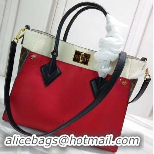 Luxury Louis Vuitton Twist Calfskin and Monogram Canvas On My Side Tote Bag M53824 Rouge Pirate 2019