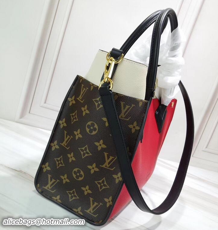 Luxury Louis Vuitton Twist Calfskin and Monogram Canvas On My Side Tote Bag M53824 Rouge Pirate 2019