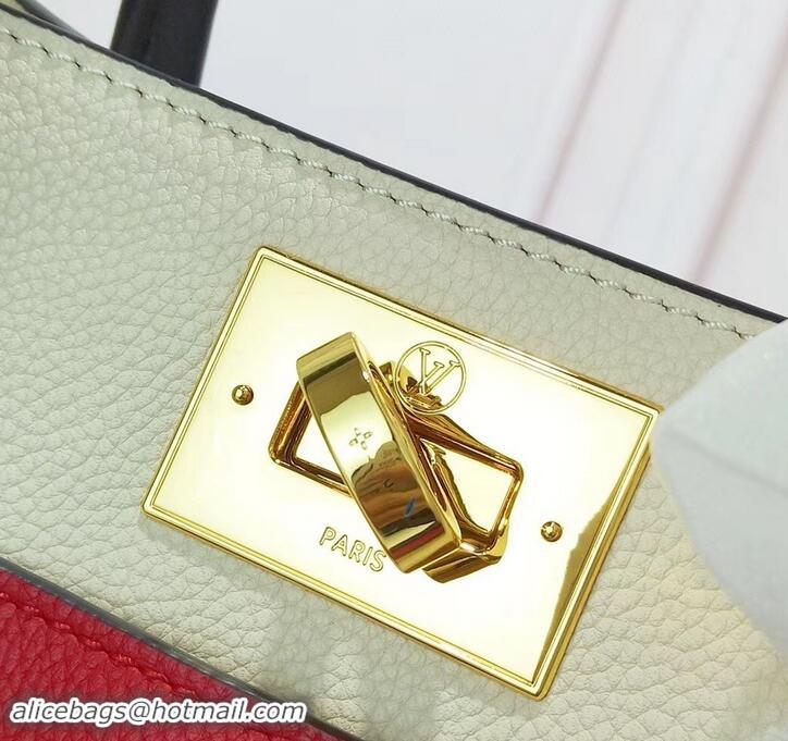 Luxury Louis Vuitton Twist Calfskin and Monogram Canvas On My Side Tote Bag M53824 Rouge Pirate 2019